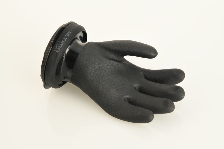 ULTIMA Twist (Glove Rings, exchange set) & PVC schwarz Drygloves (ohne Innenfutter, montiert)